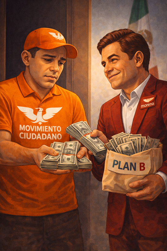 Movimiento Ciudadano termina donde siempre promete no estar: del lado de Morena